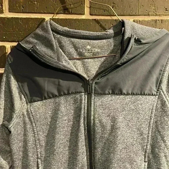 Adidas Women's Medium Gray/Slate Blue Zip Up Hoodie - Picture 6 of 10